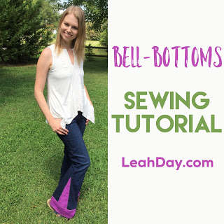 Bell-bottoms sewing tutorial video by Leah Day
